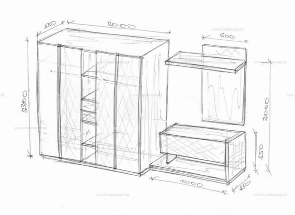 Интерьер прихожей в перспективе