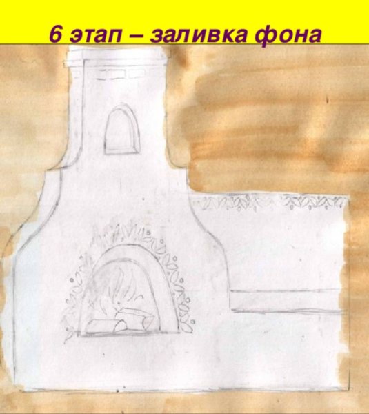 Аппликация русская печь