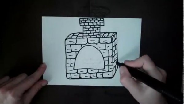 Печка пошагово рисунок