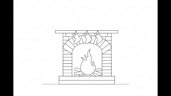 Камин рисунок
