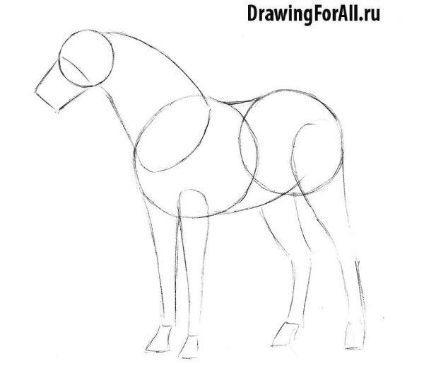 Лошадь для рисования детям