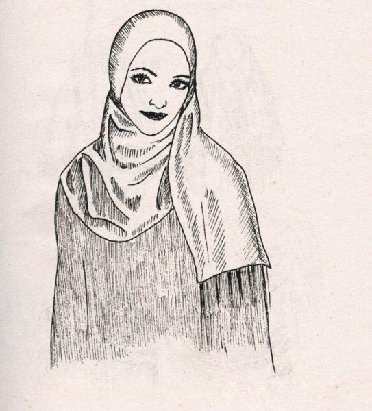 Нарисовать девушку в платке