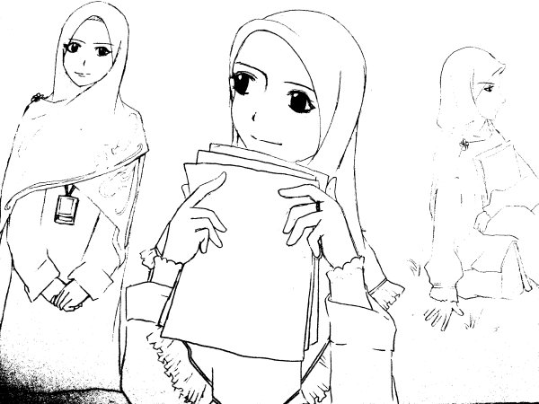 Раскраска мусульманка