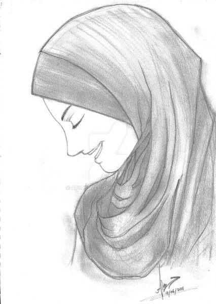 Хиджаб карандашом