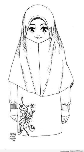 Раскраска мусульманка