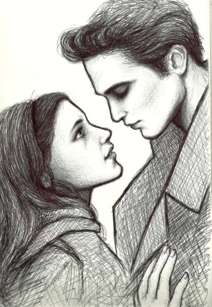 Рисунки Эдварда Каллена и Беллы Свон