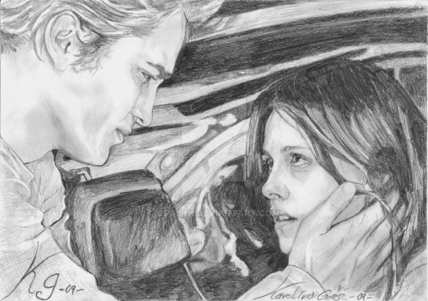 Рисовать Белла между Джейкобом и Эдвардом