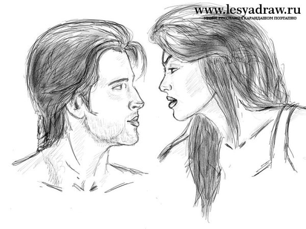 Рисунки для срисовки мужчина и женщина