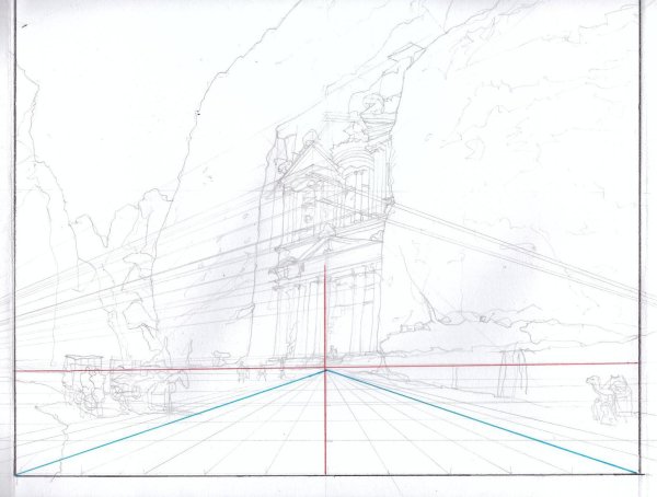 Горизонт рисунок карандашом