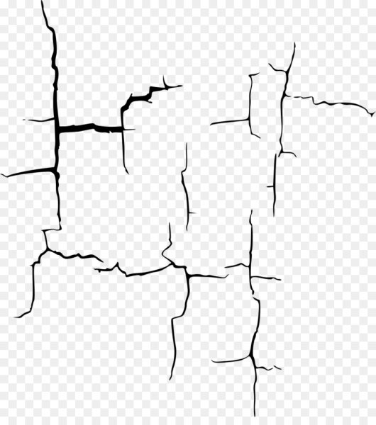 Трещина в стене без фона