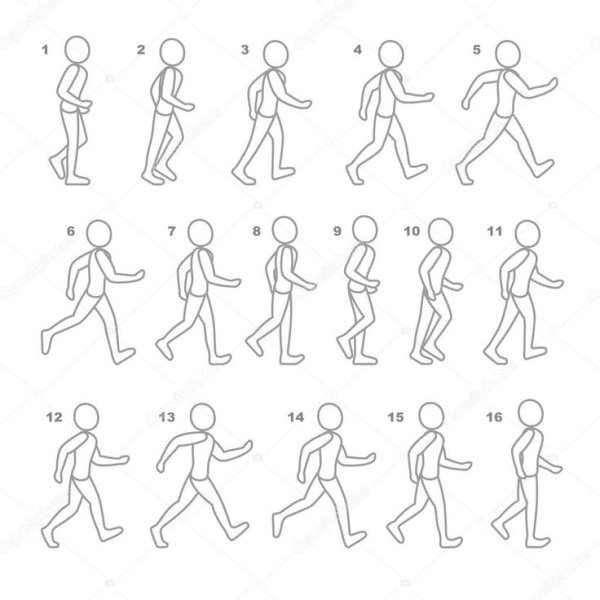 Рисование человечков в движении