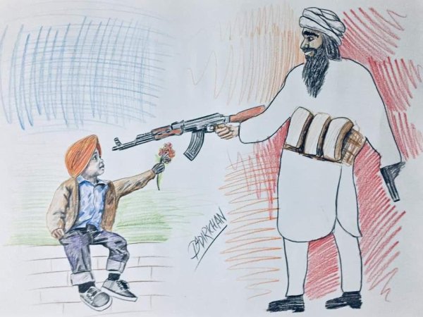 Террорист рисунок