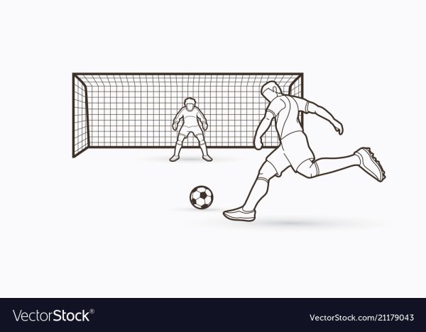 Рисунок футбольного вратаря с воротами