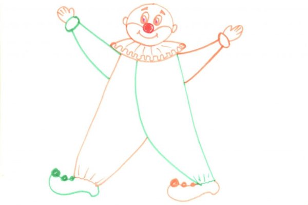 Поэтапное рисование клоуна для дошкольников