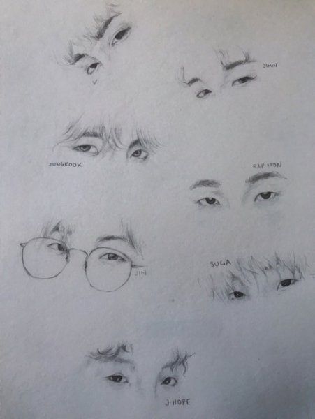 Глаза мемберов BTS рисунки