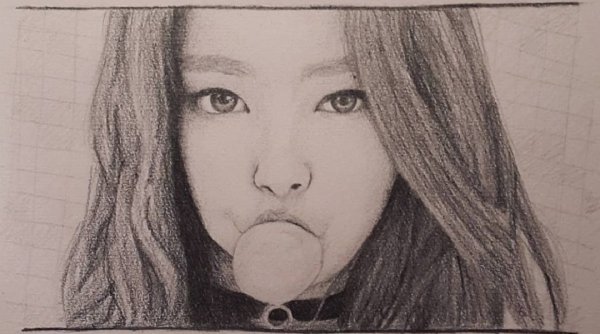 Блэк Пинк карандашом Дженни