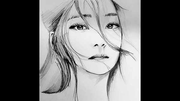 Рисунки кореянок карандашом