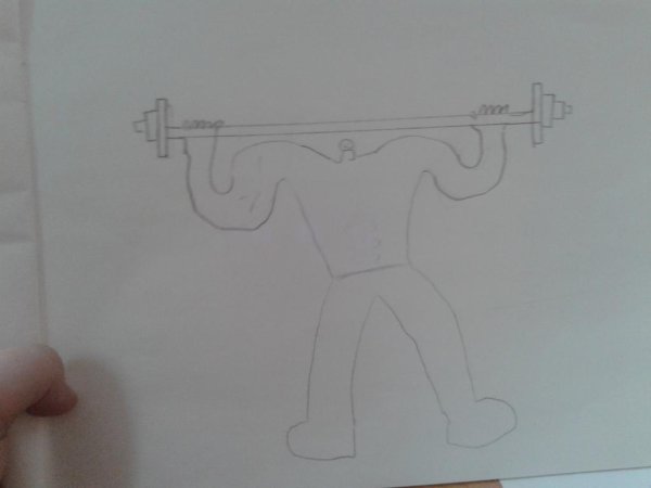 Силач рисунок поэтапно