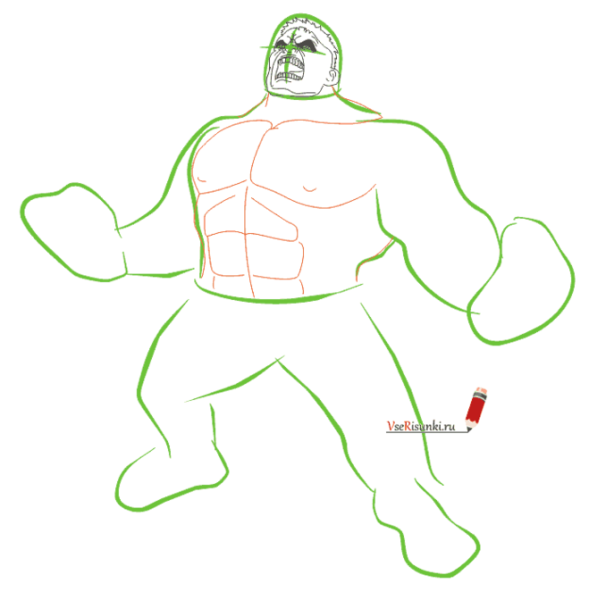 Поэтапное рисование Халка