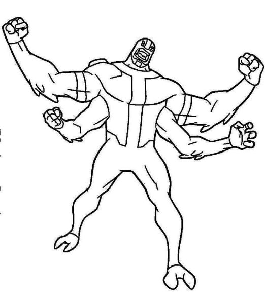 Поэтапный рисунок Халка