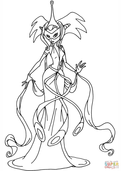 Раскраски Винкс Дафна энчантикс