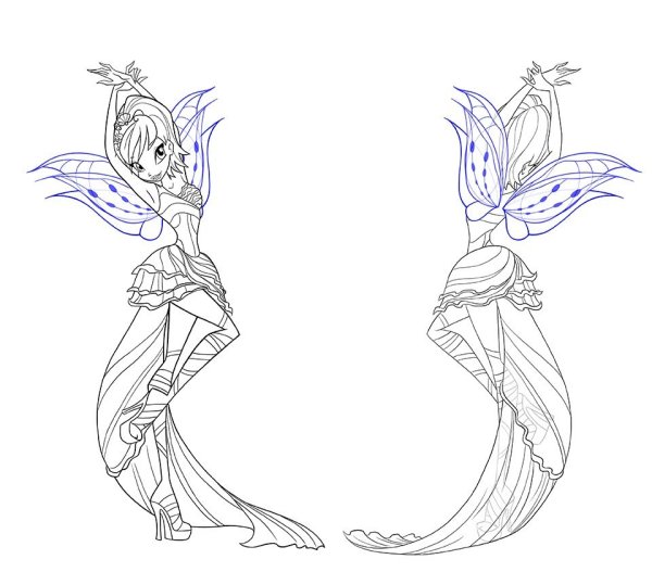 Раскраски Винкс Гармоникс хранительницы Сиреникса