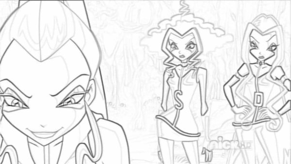 Раскраски Винкс Айси Дарси Сторми