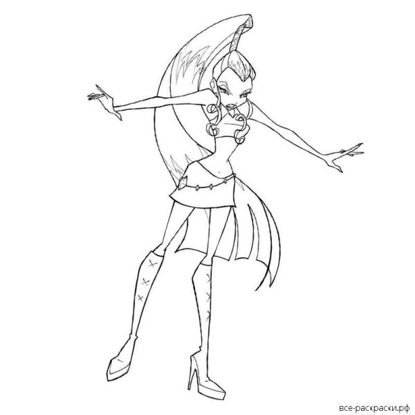 Раскраска Трикс облачная башня