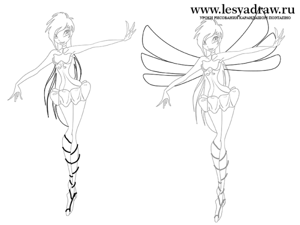 Рисунки Винкс карандашом для начинающих