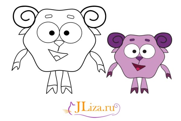 Рисовать Бараша из смешариков