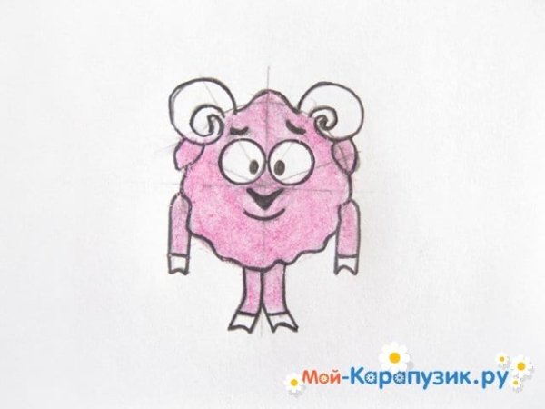 Бараш из смешариков рисунок карандашом