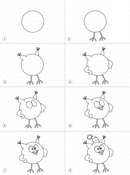Пошаговое рисование смешариков