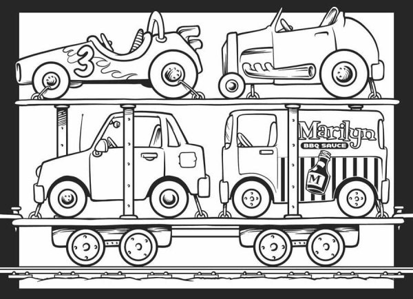 Раскраски машинки автовоз