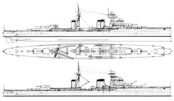 Крейсер Альберико да Барбиано чертежи