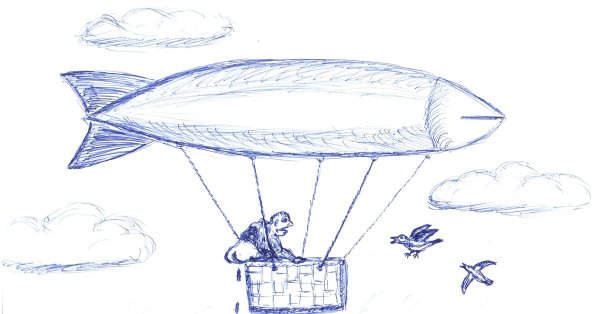 Дирижабль простой рисунок