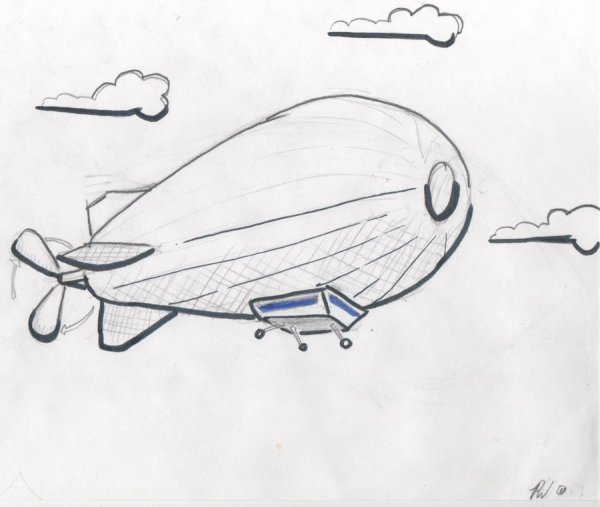 Нарисовать дирижабль