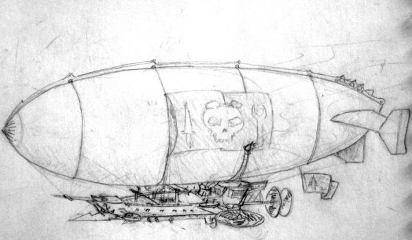 Дирижабль карандашом