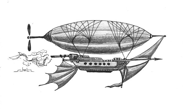 Дирижабль стимпанк