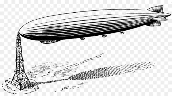 Дирижабль Граф Цеппелин нарисованный