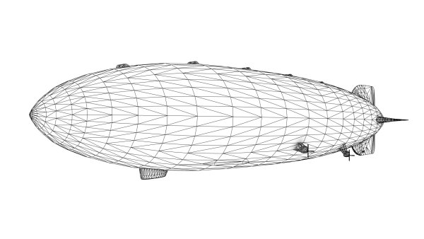 Дирижабль Граф Цеппелин нарисованный