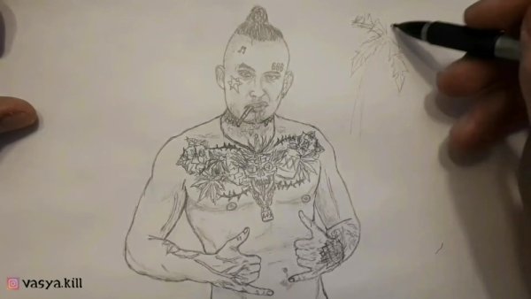 Моргенштерн нарисовать карандашом