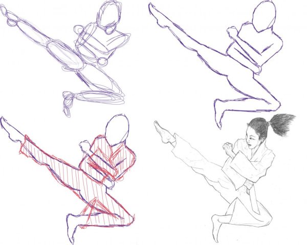 Поэтапное рисование лошади