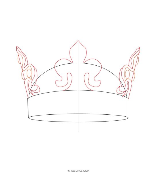 Нарисовать корону карандашом