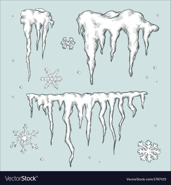 Сосулька рисунок карандашом