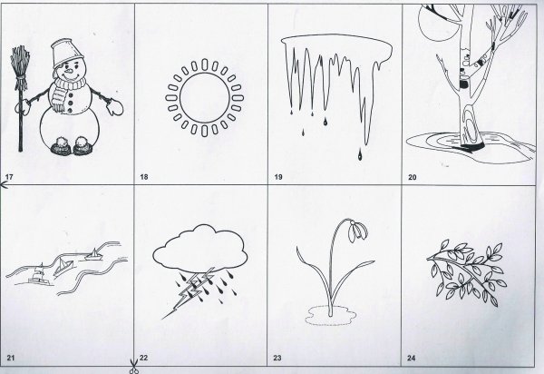 Признаки весны задания