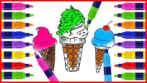 Мороженка для детей фломастерами