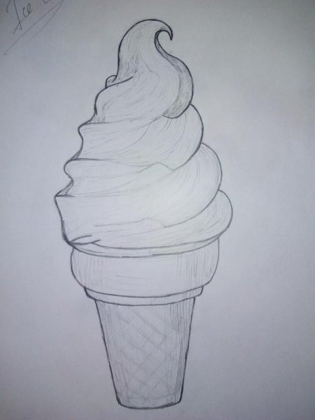 Рисование мороженое карандашом
