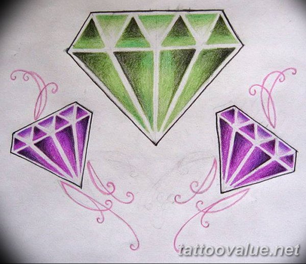 Алмаз эскиз цветной