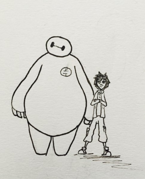 Беймакс карандашом