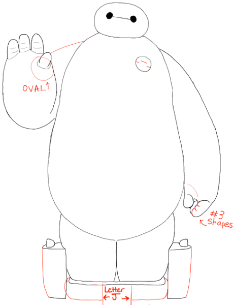 Робот Беймакс нарисовать карандашом поэтапно